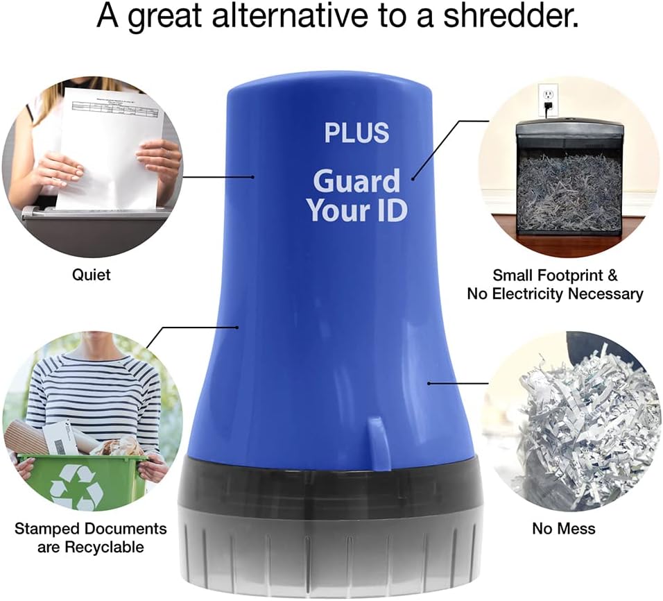 Guard Your ID Wide Advanced Roller 2.0 Identity Theft Prevention Security Stamp Blue