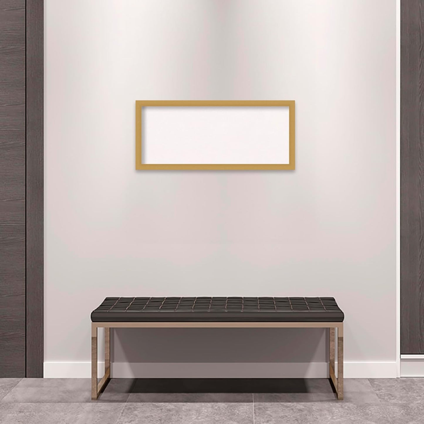 Amanti Art White Cork Board for Wall, 14x32 Vision Board with Gold Frame, Medium Corkboard Office Decor for Home Organization, Casual Corkboard Pinboard to display items for home organization