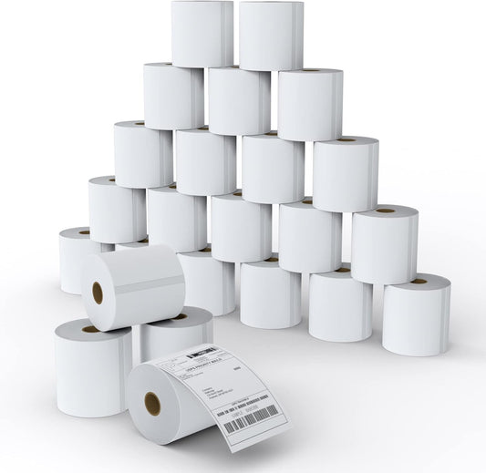 MFLABEL® 24 Rolls of 450 Labels 4x6 Direct Thermal Shipping Labels for Zebra 2844 ZP-450 ZP-500 ZP-505