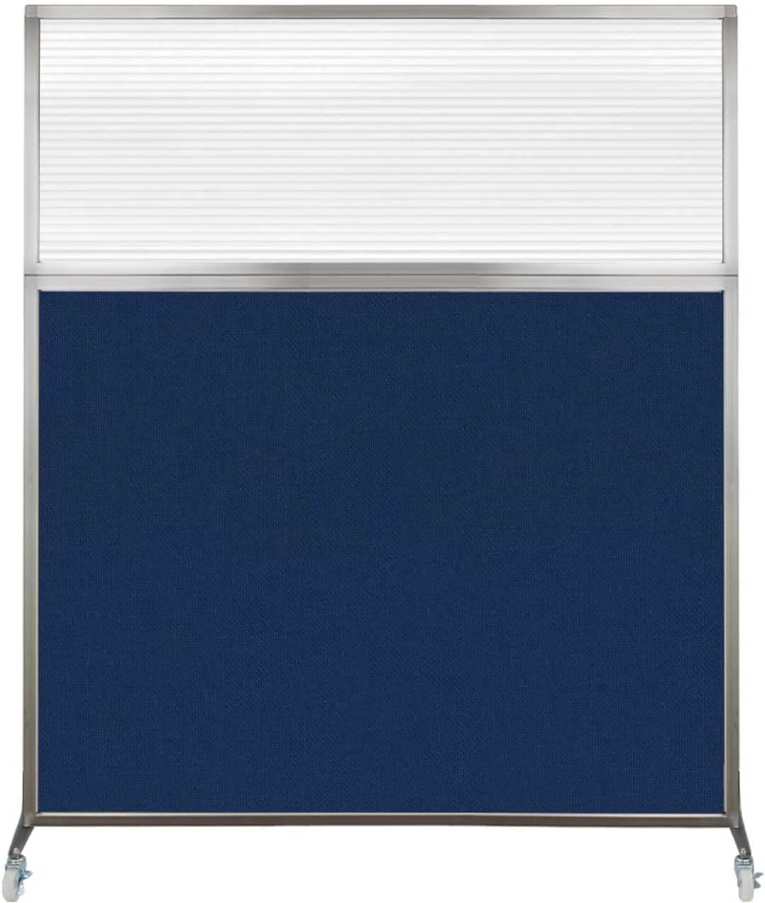 Versare Hush Screen Portable Room Divider with Wheels | Workstation Wall Divider | Freestanding Privacy Hush Panels | Clear Fluted Windows | Fabric Office Divider Screen | Great for Room Separation