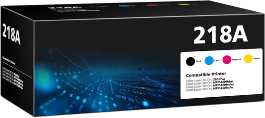 218A Toner Cartridges 4 Pack Color Laser Jet Pro 3201, MFP 3301 (with CHIP) Compatible for HP 218A 218X Toner Cartridge | HP218A HP218X Works with Color Laser Pro 3201dw MFP 3301fdw 3301sdw 3301cdw