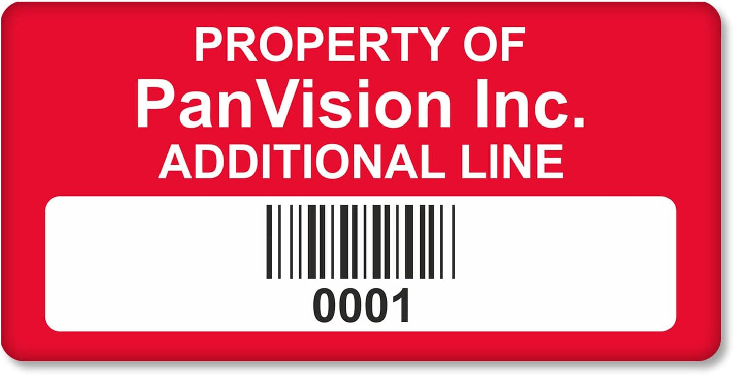 MyAssetTag Custom Asset Labels with Barcode - Property ID Labels | 0.75" x 1.5" 100% Aluminum Foil Tags with High-Bond Acrylic Adhesive, Pack of 100, Made in USA