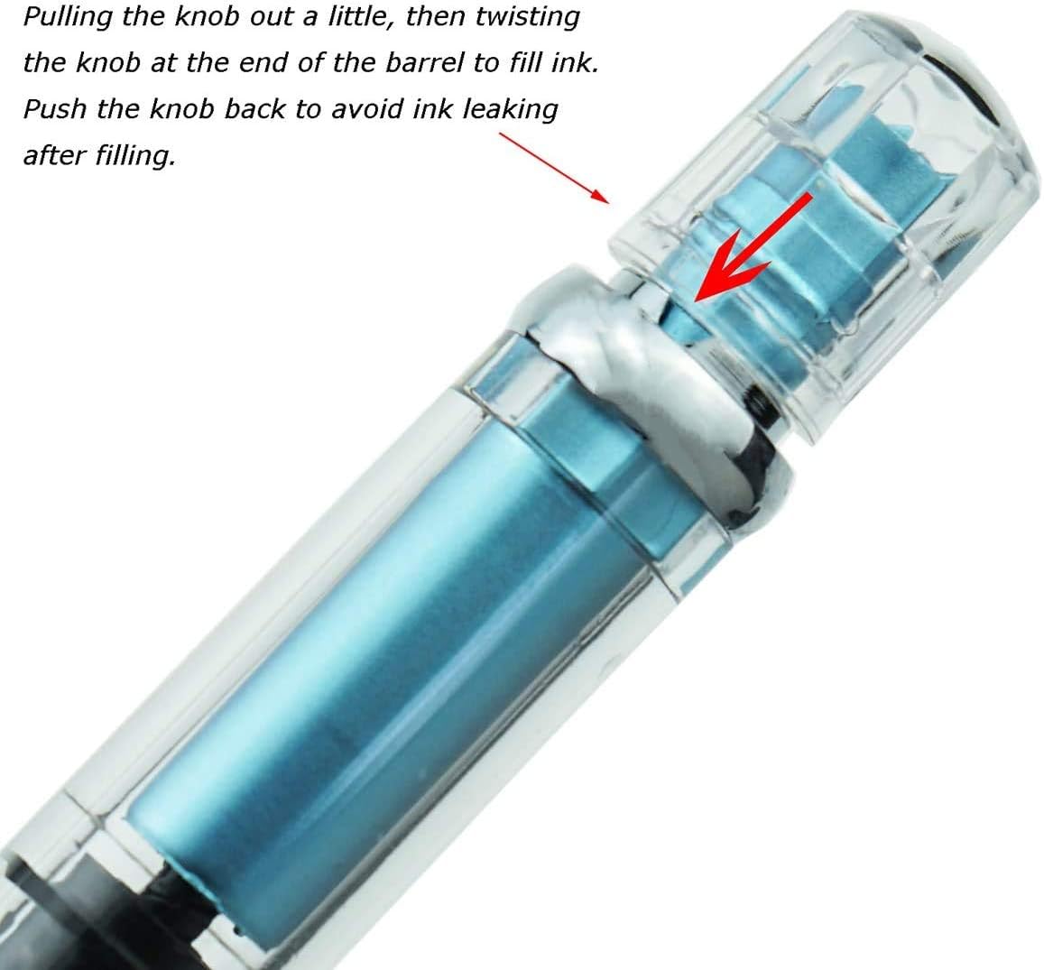 Lanxivi 4 PCS Yongsheng 3008 Piston Fountain Pen Fine Nib Transparent Diversity Color Gold Trim Set