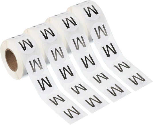 PATIKIL 1" Letter m Stickers, 4 Rolls Self-Adhesive Alphabet Round Circle Dots Labels for Organization Storage Inventory Boxes Scrapbook Craft 2000 Pcs Total