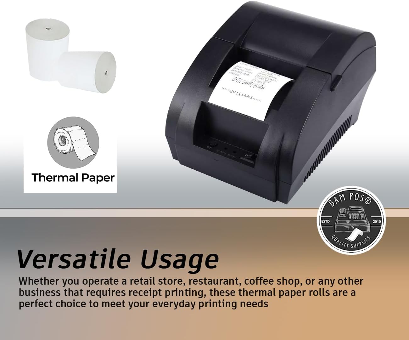 3 1/8 x 190 Thermal Receipt Paper Rolls For Most POS Systems and Receipt Printers, Compatible With Clover Station, Square Station, Toast Station, TM-T88, TSP Series (30 Rolls)