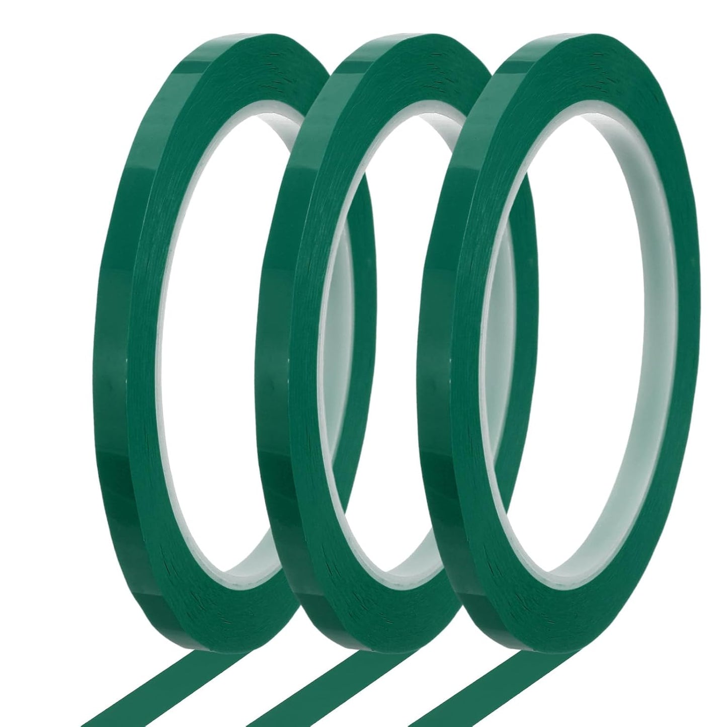 MECCANIXITY Whiteboard Tape 1/4" x 72 Yard Pinstripe Graphic Chart Line Grid Marking Tapes for Classroom Office Dry Erase Board Art, Green, Pack of 3