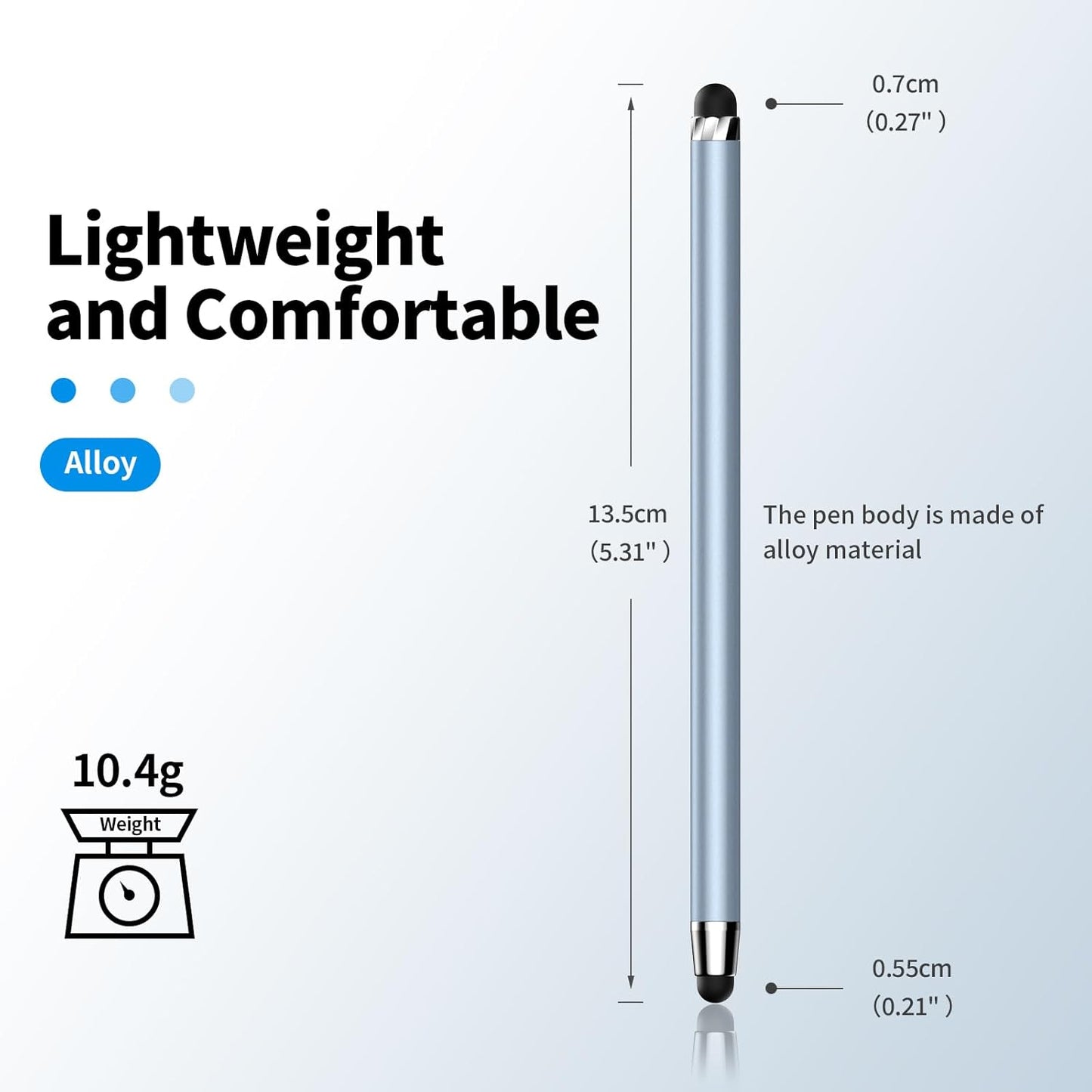 40PCS Replacement Rubber Tibs for Stylus Pen,High Sensitivity and Precisio,Universal Stylus Black Rubber Tips(0.27inch/0.21inch)