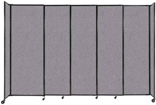 Versare Straightwall Sliding Portable Wall Partition | Freestanding Office Dividers | Locking Wheels | Temporary Room Separator | 11'3'' Wide x 7'6'' Tall Cloud Gray Fabric Panels