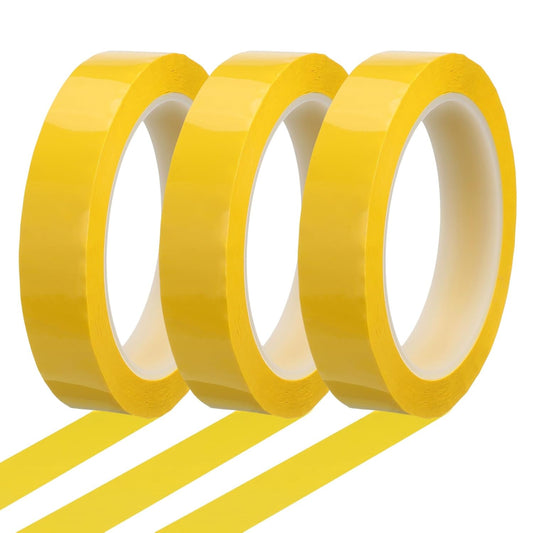 MECCANIXITY Whiteboard Tape 3/4" x 72 Yard Pinstripe Graphic Chart Line Grid Marking Tapes for Classroom Office Dry Erase Board Art, Dark Yellow, Pack of 3