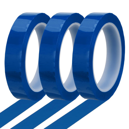 MECCANIXITY Whiteboard Tape 3/4" x 72 Yard Pinstripe Graphic Chart Line Grid Marking Tapes for Classroom Office Dry Erase Board Art, Blue, Pack of 3