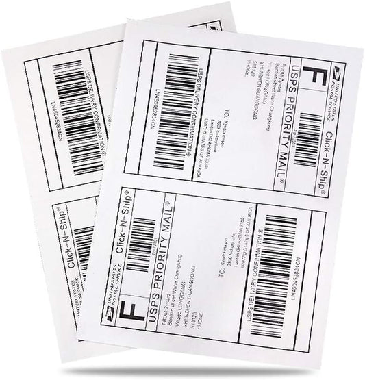 8.5" x 5.5" Half Sheet Self Adhesive Shipping Labels for Laser or Inkjet Printer (3000 Labels)
