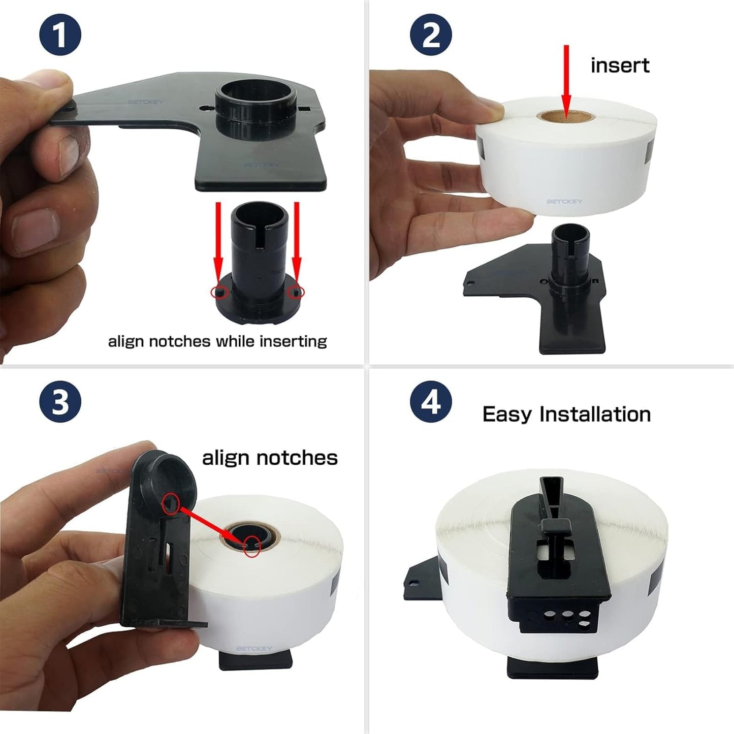 BETCKEY - Compatible Barcode Labels Replacement for Brother DK-1209 (2.4" x 1.1"), Use with Brother QL Label Printers [10 Rolls + 2 Reusable Cartridges]