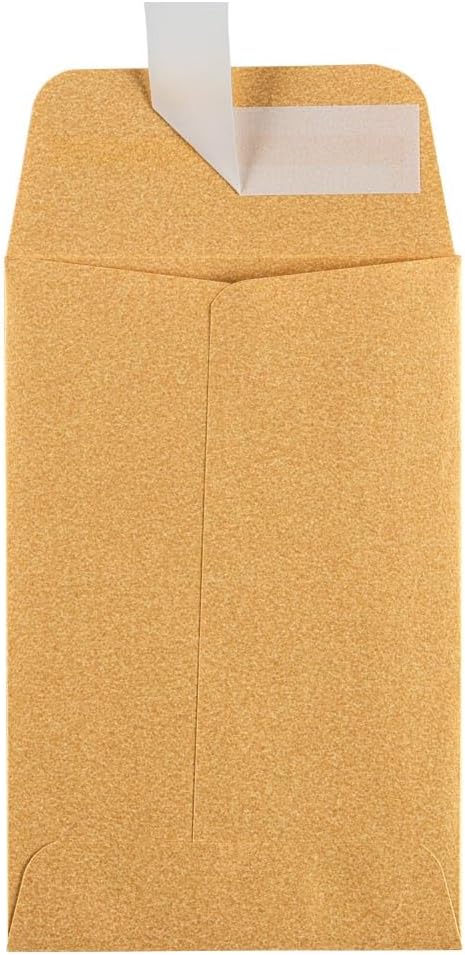 LUXPaper #4 Coin Envelopes | Peel & Press | 3'' x 4 1/2'' | Gold Metallic | 80lb. Text | 250 Qty