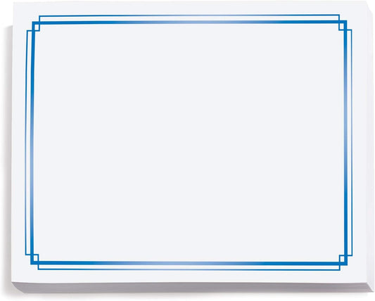 PaperDirect Foil Elegance Specialty Certificates, 50 Sheets of 38lb White Paper, 8½" x 11", Double Blue Foil Border, Perfect for Awards, Students, Employees, Volunteers, Course Completion, Diplomas