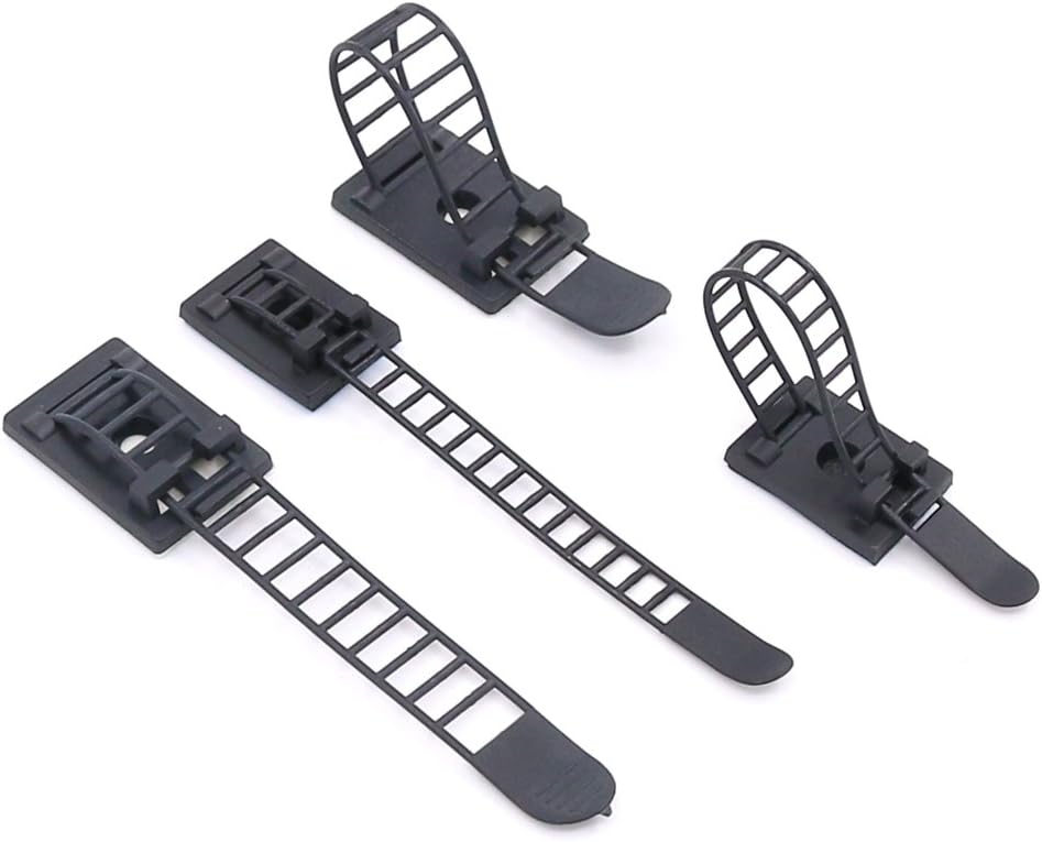 50Pcs 2 Sizes Adjustable Self-Adhesive Nylon Cable Straps Cable Ties Cord Clamp for wire management, Large and Small