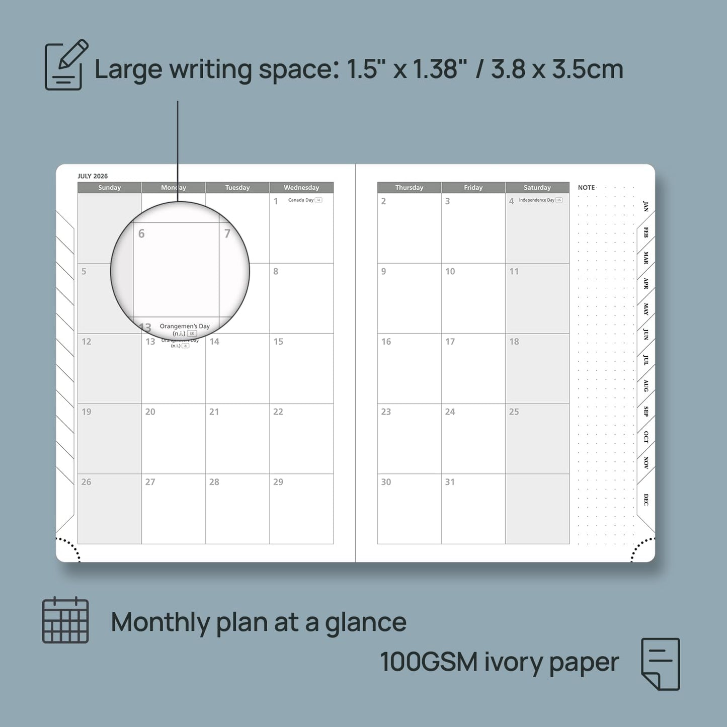 POPRUN 2026 Planner (Medium - 6.5'' x 8.5'') - 2026 Weekly Calendar ((Jan. 2026 - Dec. 2026) with Hourly Time Slots, Weekly/Monthly Appointment Book for Time Management - Leather Soft Cover - Night Sky Blue