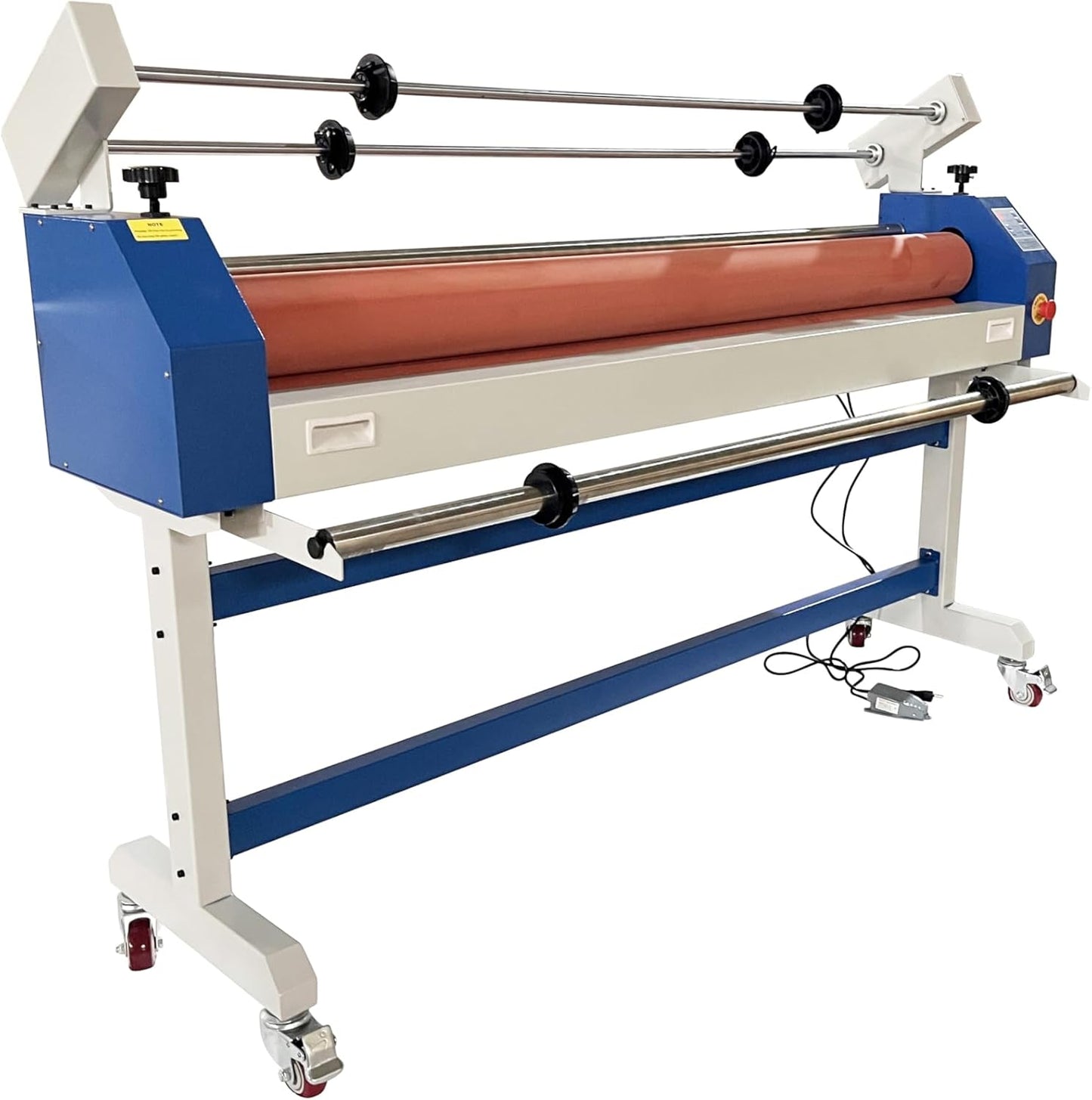 51" Professional Cold Laminating Machine with Self-Removing Film Function Dual Mode Electric/Manual Operation 110V Wide Format Laminator for Posters, Banners, Decals