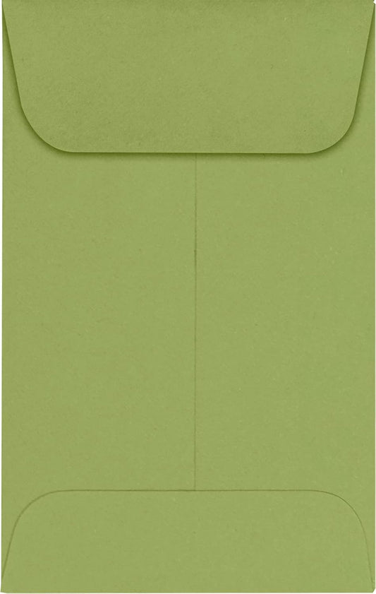 LUXPaper #1 Coin Envelopes | 2 1/4" x 3 1/2" | Avocado Green | 70lb. Text | 1,000 Qty