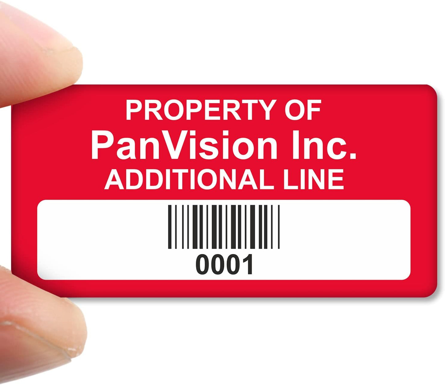 MyAssetTag Custom Asset Labels with Barcode - Property ID Labels | 0.75" x 1.5" 100% Aluminum Foil Tags with High-Bond Acrylic Adhesive, Pack of 100, Made in USA