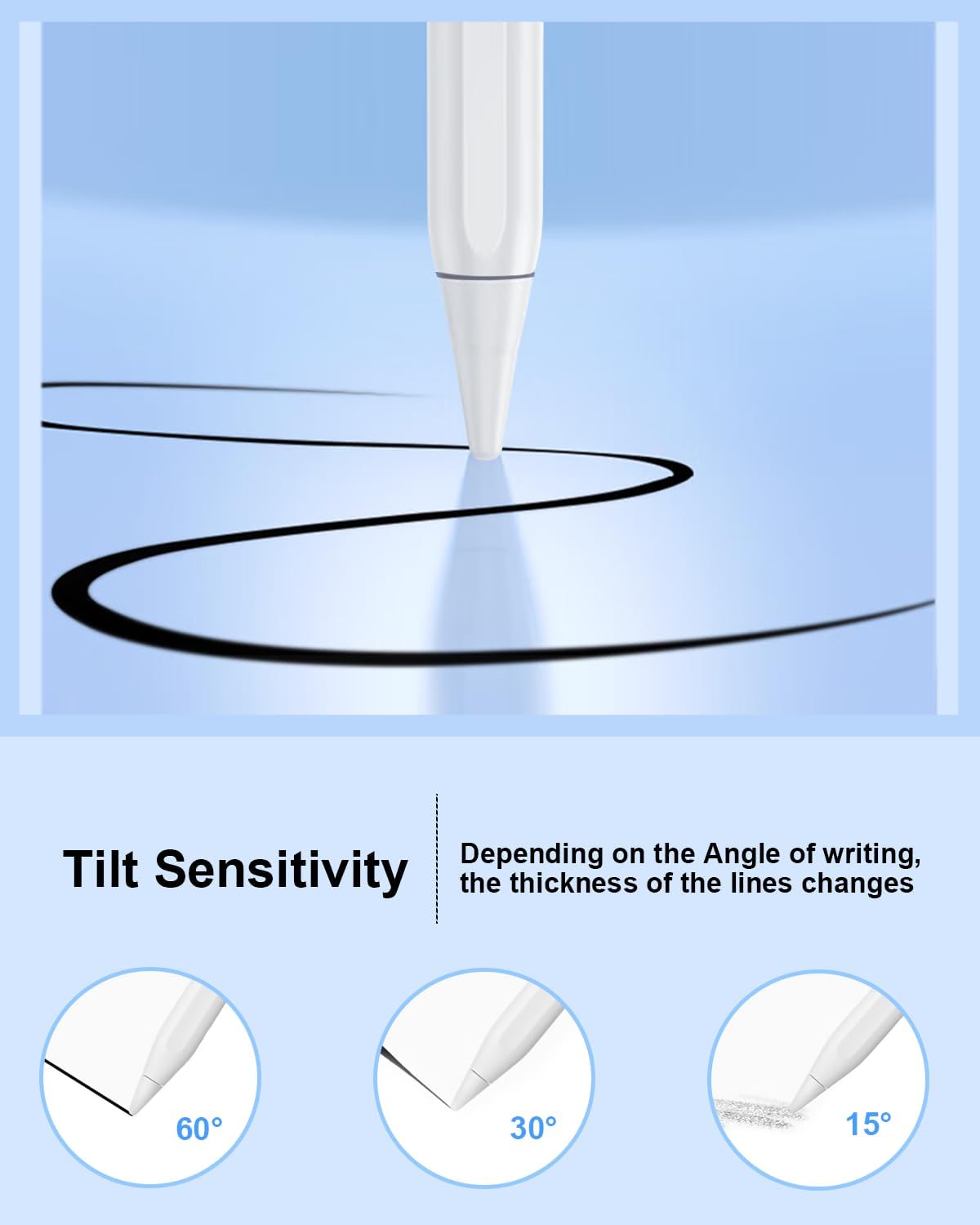 Stylus Pen for iPad 10th&a16, Fast Charge for ipad Pencil with Palm Rejection, Active Pen Compatible with (2018-2025) Apple iPad 6/7/8/9/10/11(A16), iPad Pro 11"/12.9"/M4, Mini 5/6, Air 3/4/5/M2/M3