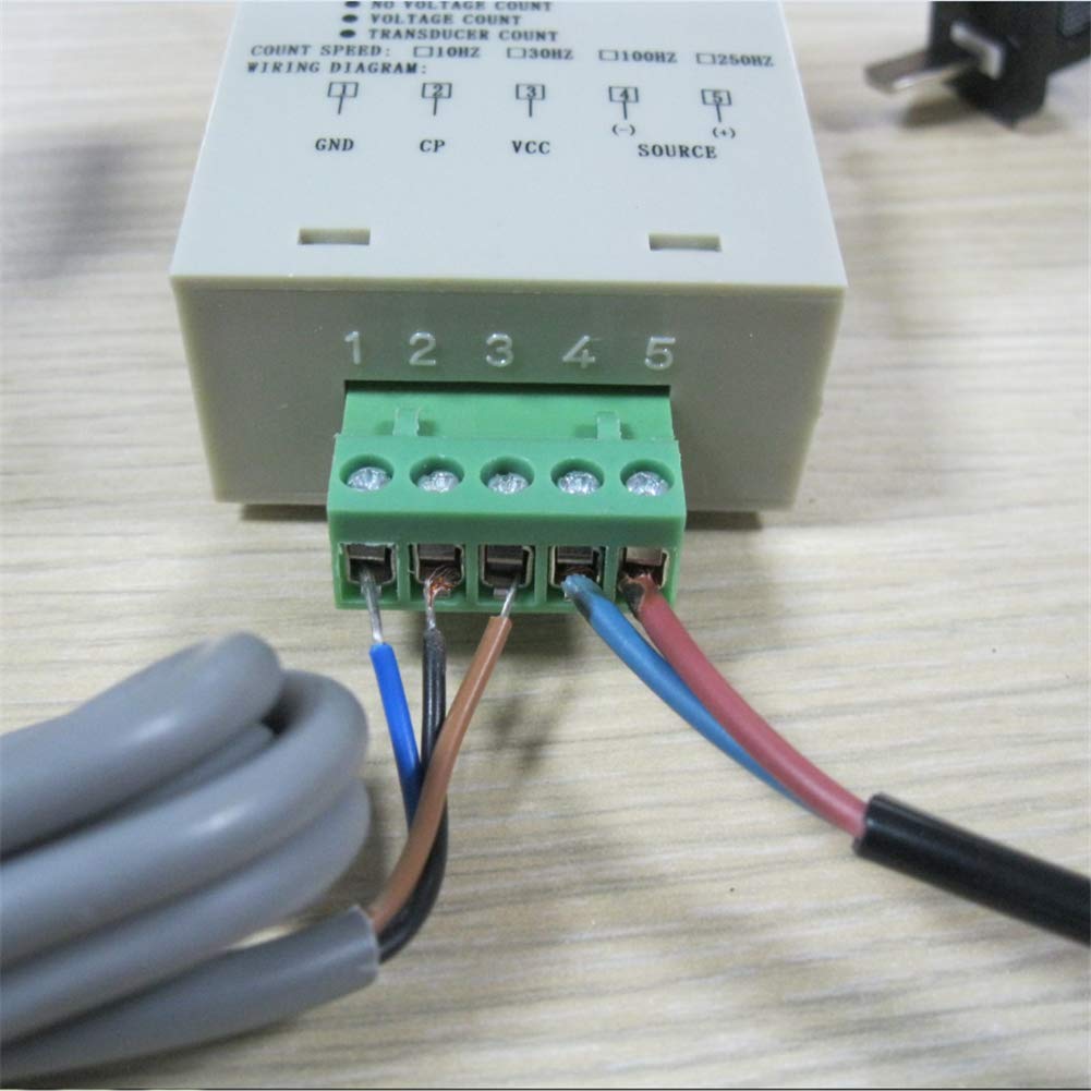 TWTADE/ 110-220VAC LED Auto Display Digital Counter 0-999999 6 Digits + Hall Proximity Sensor Switch Distance 10CM NPN NO + Holder US-JSQ+GD+CT 10mm