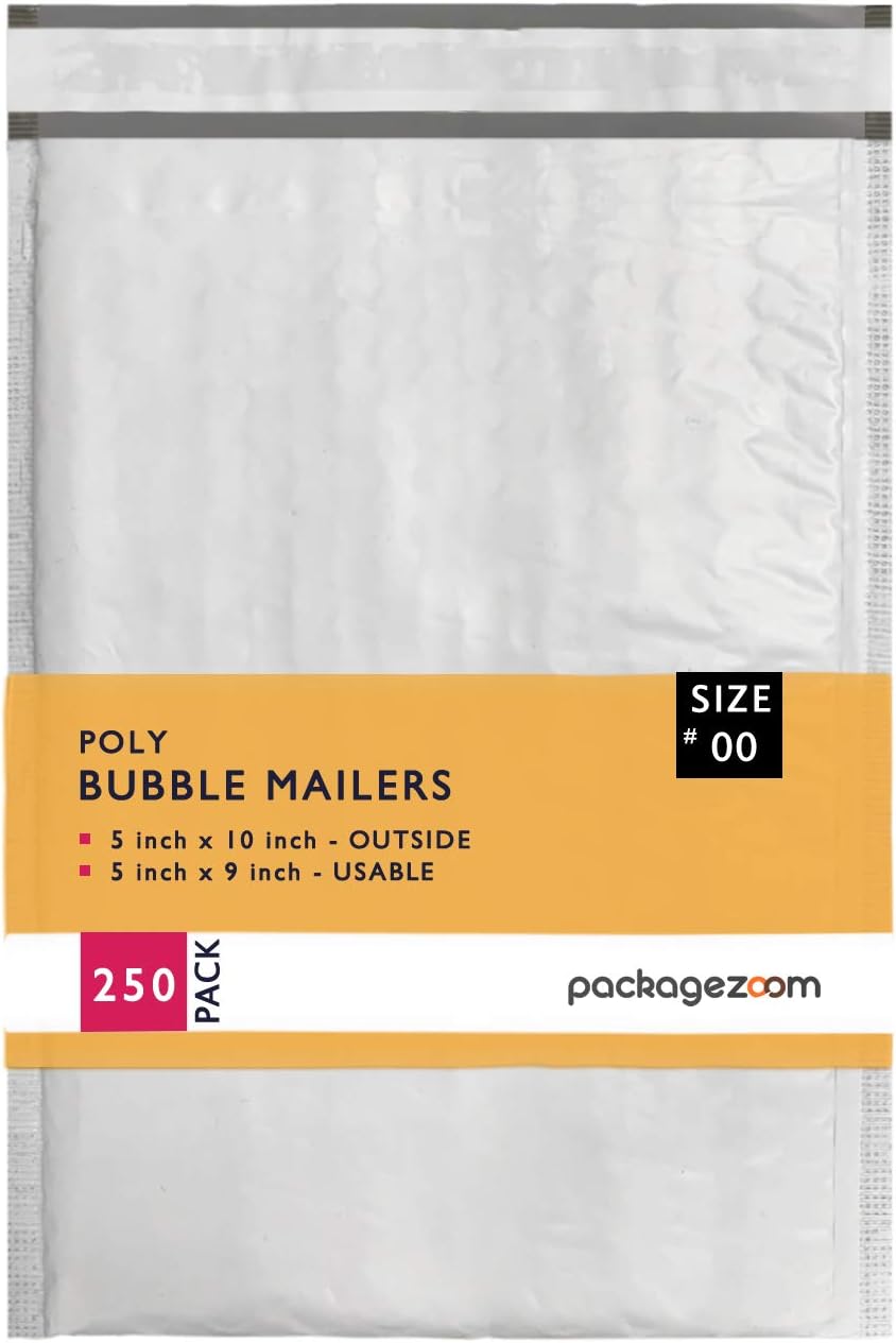 5x10 inches Poly Bubble Mailer Self Seal Bubble Shipping Envelopes 2.5 Mil 250 Pack
