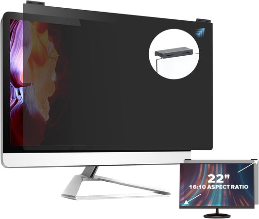 Computer Privacy Screen Filter 22 Inch, 9H Hardness Hanging Computer Screen Privacy Shield Compatible with 16:10 Widescreen Monitor, Eye Protection and Blue Light Blocks