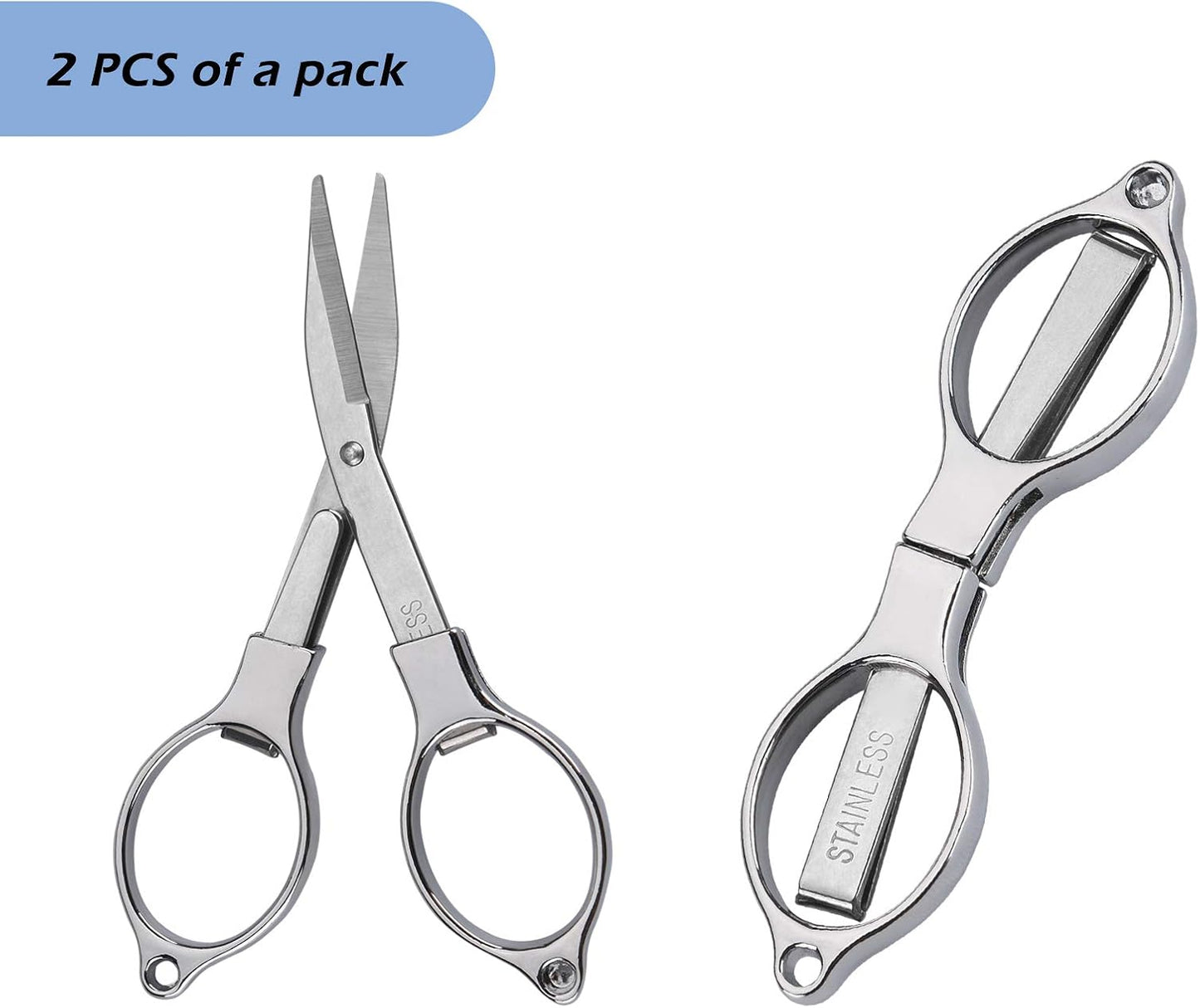 firiKer Home Office Travel Folding Scissors, Stainless Steel Telescopic Cutter, Christmas Stocking Stuffers for Men & Women, Christmas Gifts Stocking Stuffer Ideas, Trip Scissors for Xmas gift