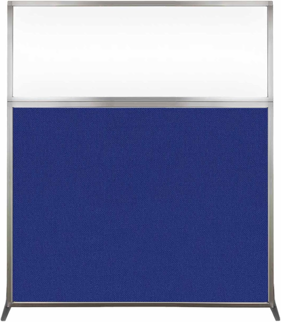 Versare Hush Screen Portable Room Divider | Workstation Wall Divider | Freestanding Privacy Hush Panels | Clear Windows | Fabric Office Divider Screen | Great for Room Separation