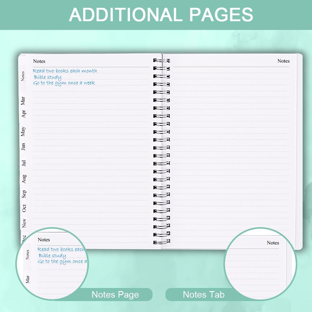 2025-2026 Planner - Monthly Planner Runs July 2025 to June 2026, 6.25" x 8.25", 12 Monthly Tabs, 14 Notes Page, Inner Pocket, Flexible Cover with Twin-Wire Binding, Planners 2025-2026, Teal
