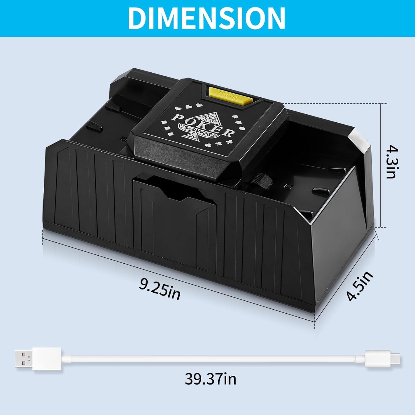 Quiet Automatic Card Shuffler 2 Deck,USB/Battery Operated Electric UNO Poker Shuffler,Playing Card Shuffler for Home Card Game,Travel