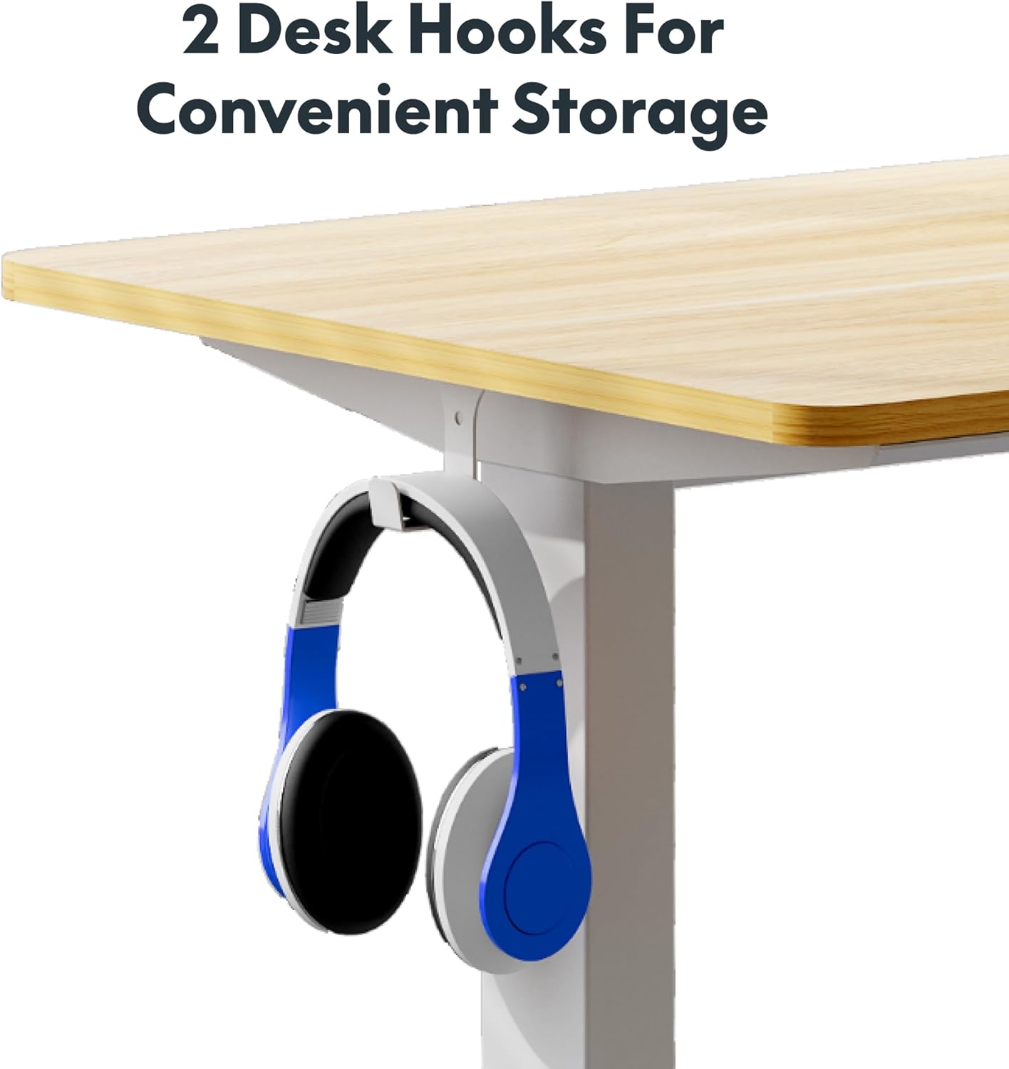 FLEXISPOT One-Piece Electric Standing Desk, 40 x 24 Inches Adjustable Desk with Seamless Desktop, Memory Controller Height Adjustment (White Frame + Maple Desktop, 2 Packages)