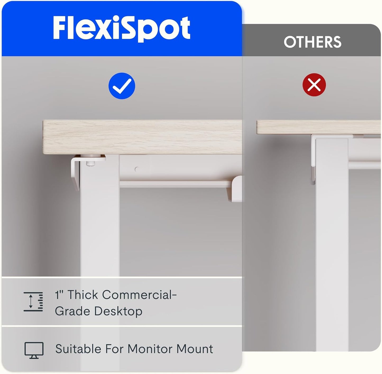 FLEXISPOT L Shaped Standing Desk, 63 x 55 Inch Electric Height Adjustable Corner Desk, Sit Stand Computer Workstation, Preset Controller, Home Office, White Frame with Maple Top