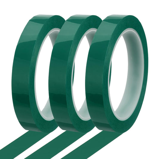 MECCANIXITY Whiteboard Tape 5/8" x 72 Yard Pinstripe Graphic Chart Line Grid Marking Tapes for Classroom Office Dry Erase Board Art, Green, Pack of 3