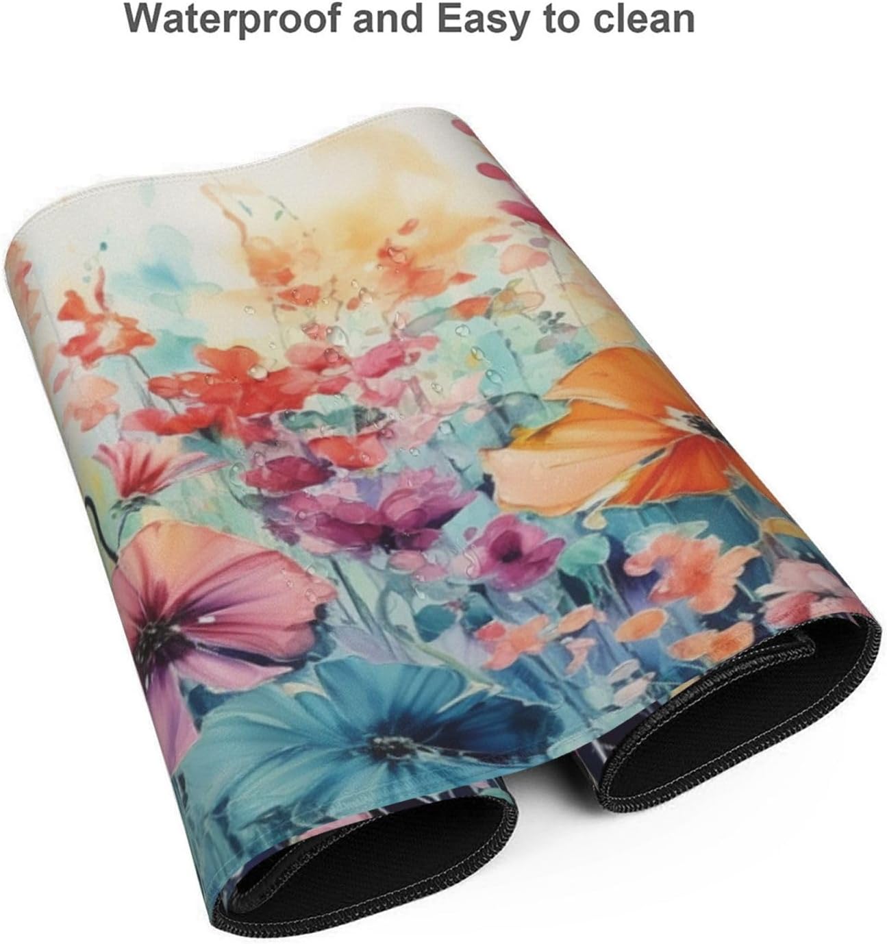35.4 x 15.7 in, Waterproof XXL Large Mouse Pad for Desk, Extended Keyboard Mouse Mat for Computer Office, Big Laptop Mouse pad, Gaming Pc-Colorful Flowers