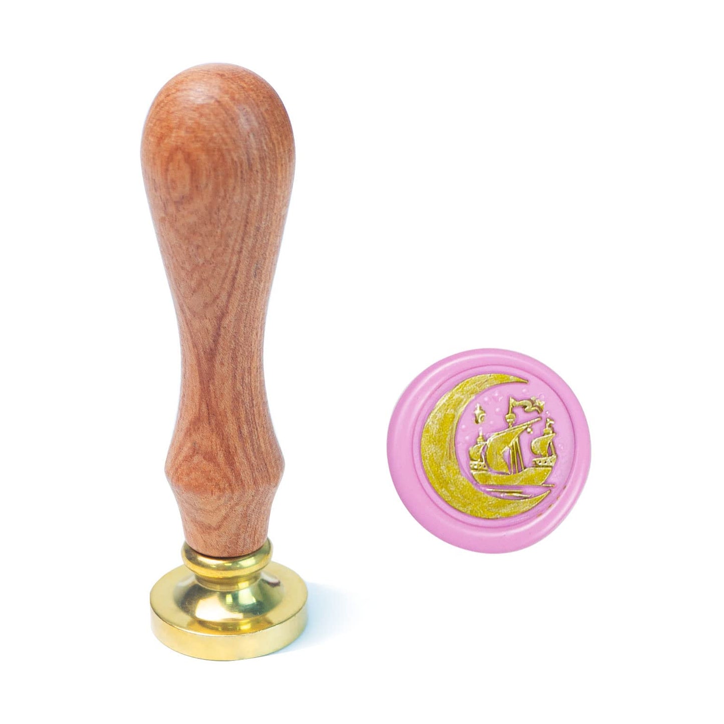 Animal Wax Seal Stamp with Removable Brass Head Wooden Handle for Envelope Sealing