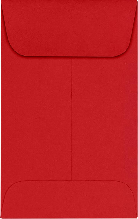 LUXPaper #1 Coin Envelopes | 2 1/4" x 3 1/2" | Ruby Red | 80lb. Text | 250 Qty