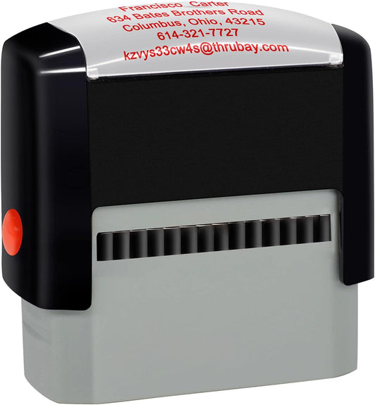 Personalized Stamp (70 x 25mm -5 Lines)- Custom Self Inking Rubber Stamps- Return Custom Address Stamp