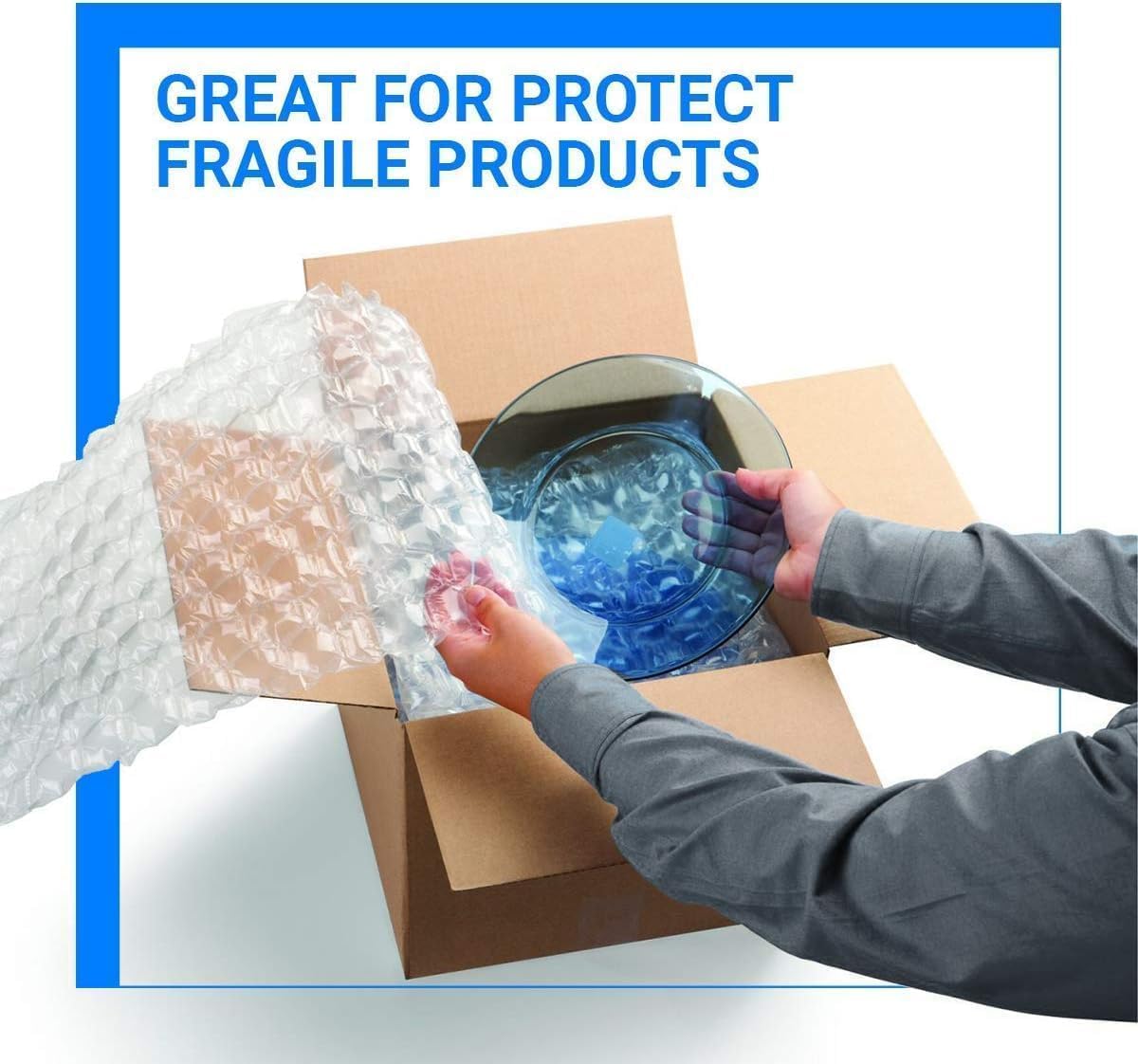 Bubble Cushioning Wrap Pacific Mailer 5/16 Inch x 17 Inch x 72Feet Total [2 Rolls of 36 Feet] Bubble Cushioning Wrap for Packing Moving Supplies Perforated Every 12"