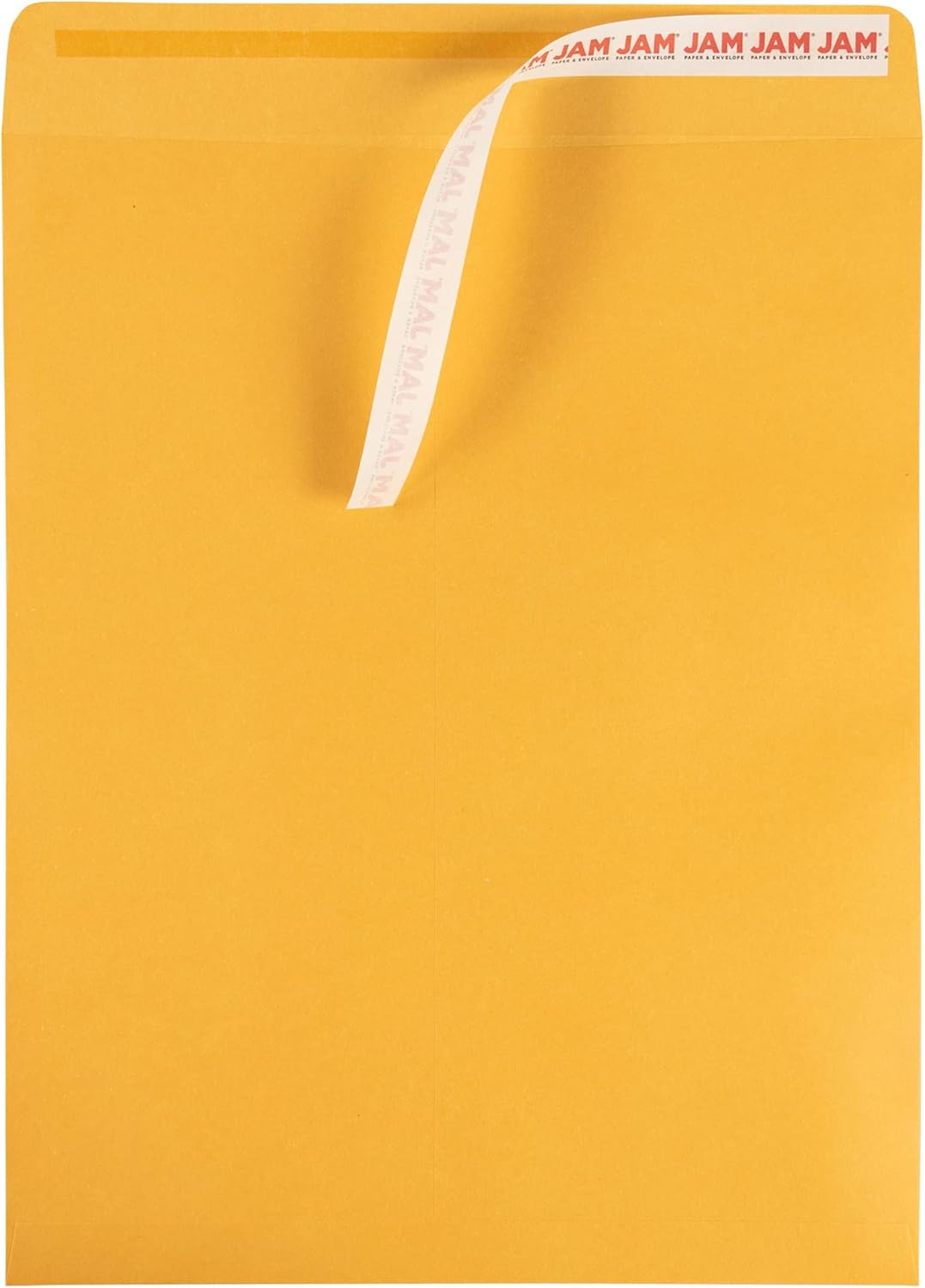 JAM PAPER 11 1/2 x 14 1/2 Open End Catalog Commercial Envelopes with Peel and Seal Closure - Brown Kraft Manila - 50/Pack
