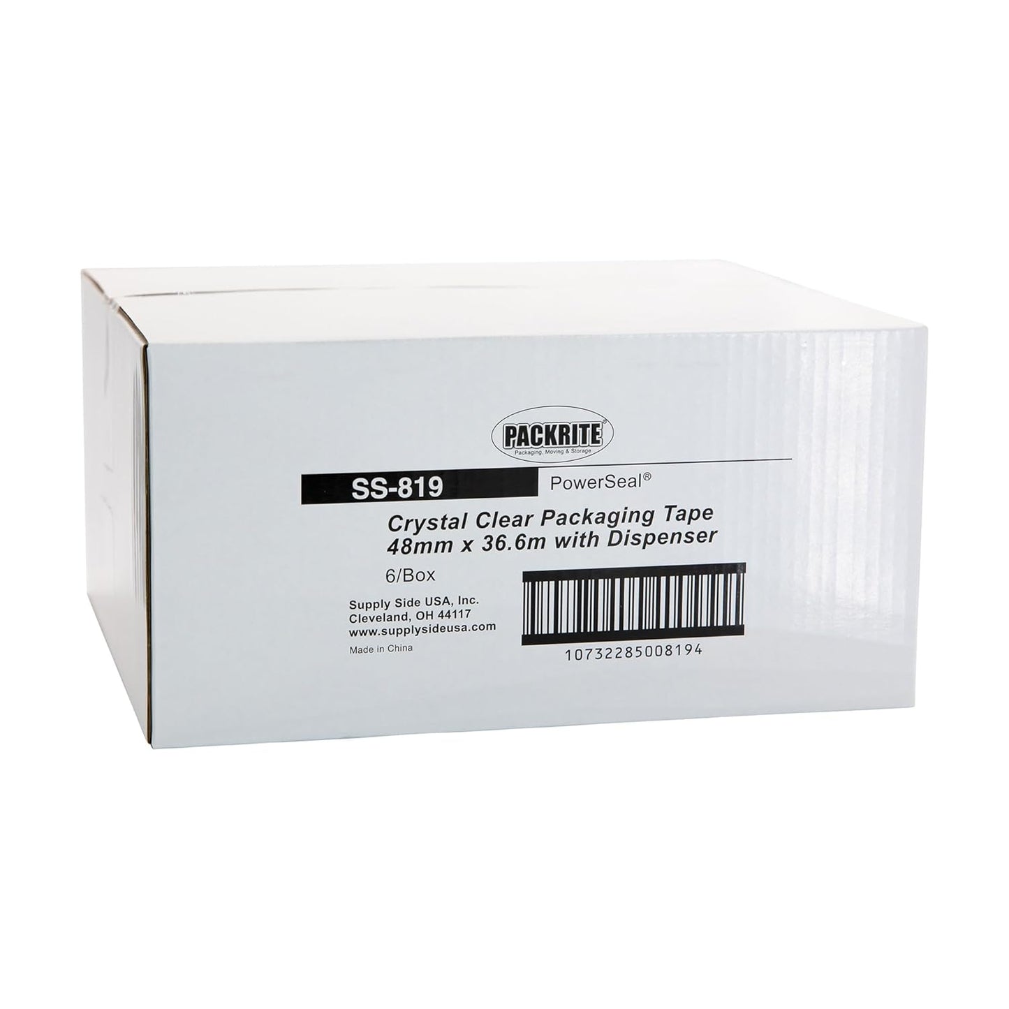 Crystal Clear Packing Tape with Dispenser, 6 Rolls of Heavy Duty Shipping and Moving Packaging Tape, 2 Inch x 40 Yards Each (240 Yards Total)