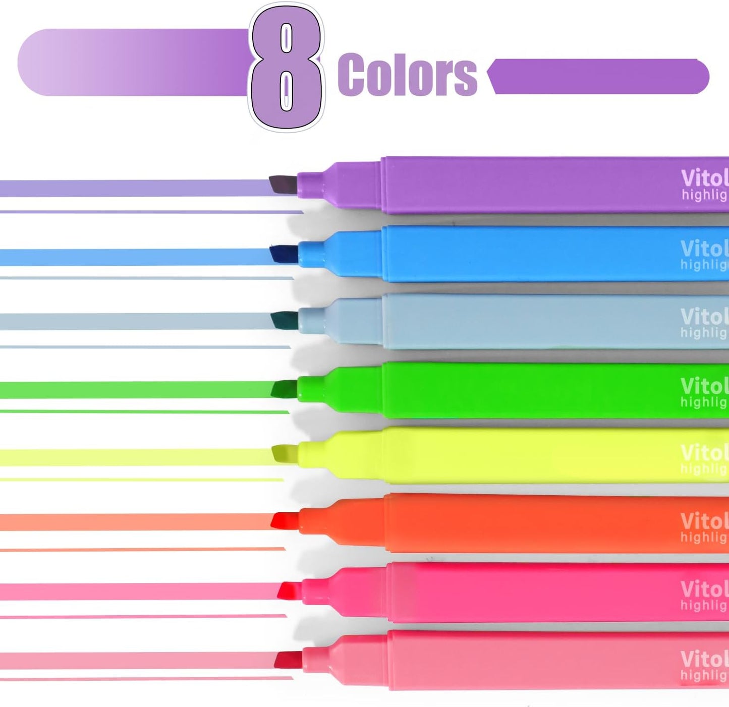 Aesthetic Highlighters,8pcs Bible Highlighters,Vibrant Colors, Cute Highlighter Assorted Colors, Cute Markers Back to School Supplies
