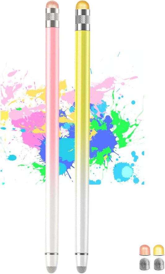 2 in 1 Active Stylus Pen for iPad High Sensitivity & Precision Tablet Pencil 2 Pack iPad Stylus Pen with 4 Extra Tip,Capacitive Stylus Pen for Touchscreen for Most Touch Screen Devices