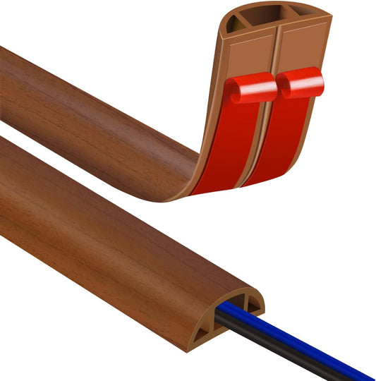 Floor Cord Covers for Wires 12FT Cable Hider Wire Cover Self Adhesive Cord Hider Floor for Offices, Homes, Workshops, Warehouses Cable Cavity 0.39" W x 0.27" H