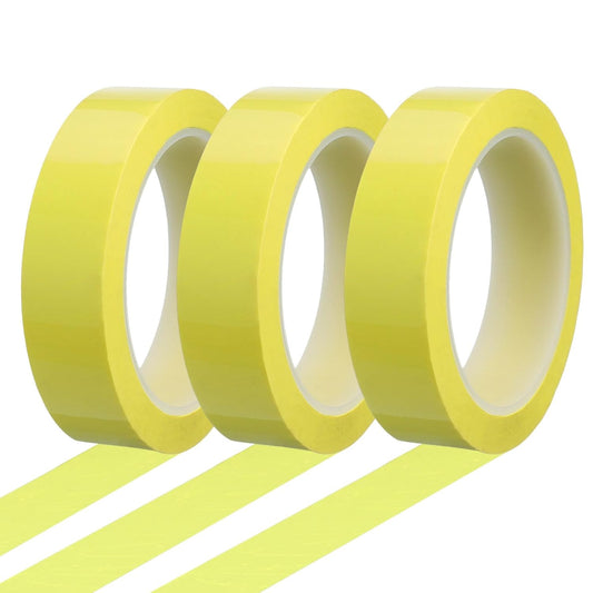 MECCANIXITY Whiteboard Tape 1" x 72 Yard Pinstripe Graphic Chart Line Grid Marking Tapes for Classroom Office Dry Erase Board Art, Light Yellow, Pack of 3