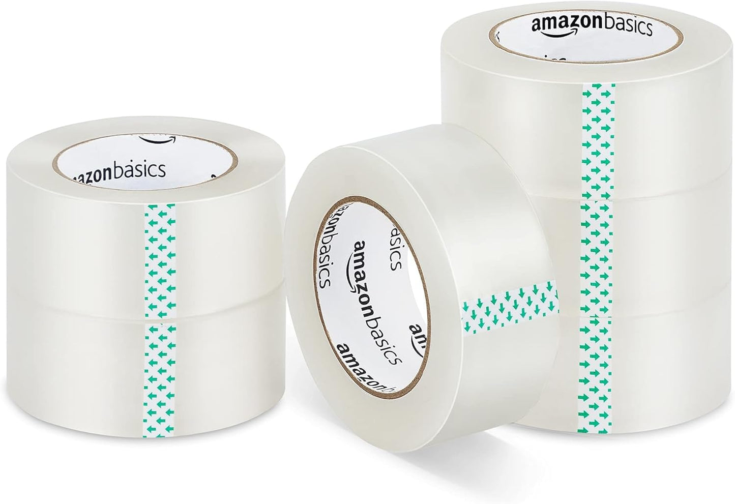 Amazon Basics Packing Tape for Moving boxes, Shipping Tape Refills, Clear, 1.88-Inch Wide x 109 Yards, 6-Pack, Total 654 Yards