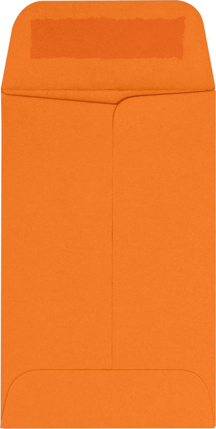 LUXPaper #1 Coin Envelopes | 2 1/4" x 3 1/2" | Mandarin Orange | 80lb. Text | 500 Qty