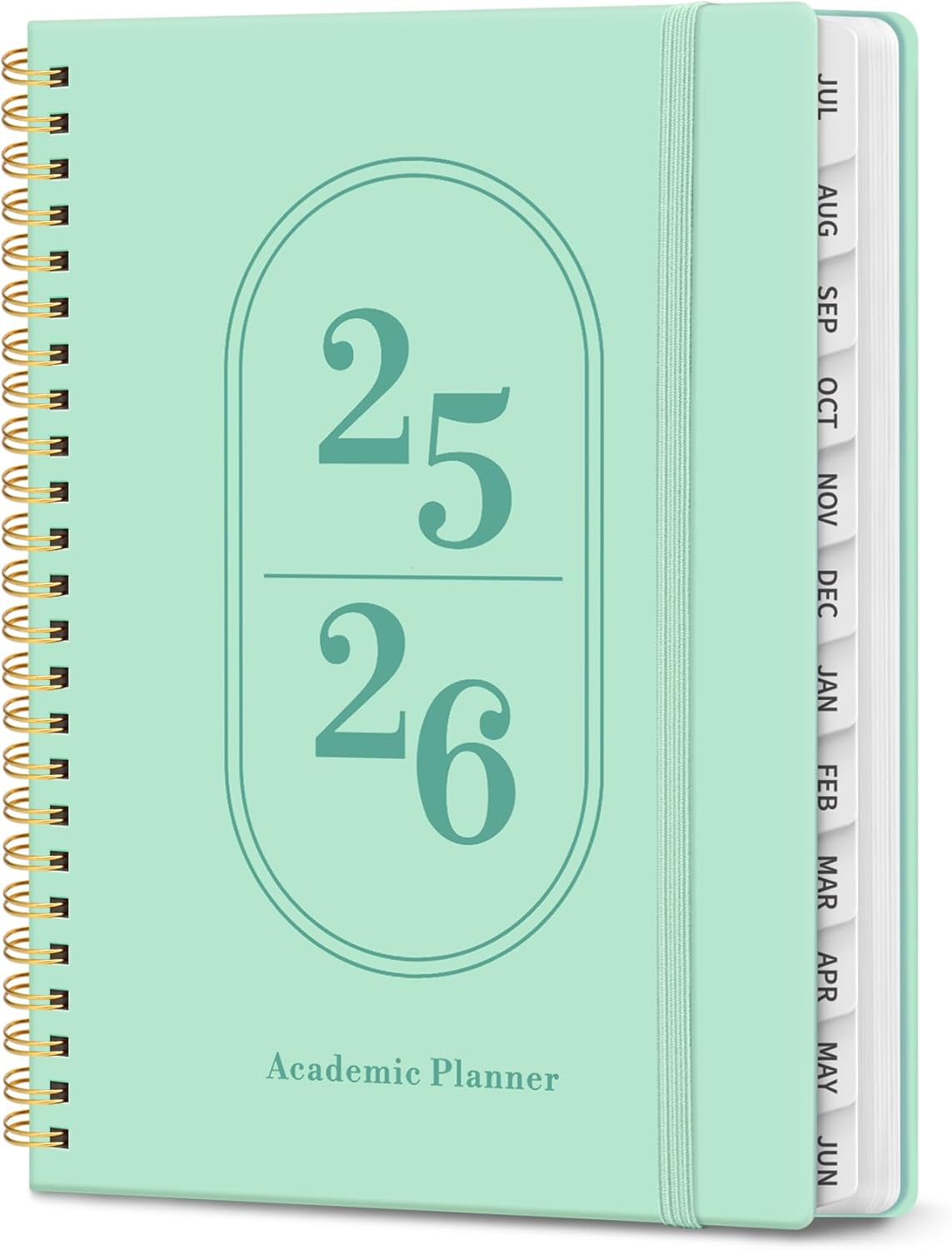 Planner 2025-2026, Academic Year Weekly and Monthly Calendar Planner, July 2025 - June 2026, Spiral Bound School Planning Tool, Perfect for Teacher, Student, Woman & Men - A4 (8.5" x 11"), Seafoam