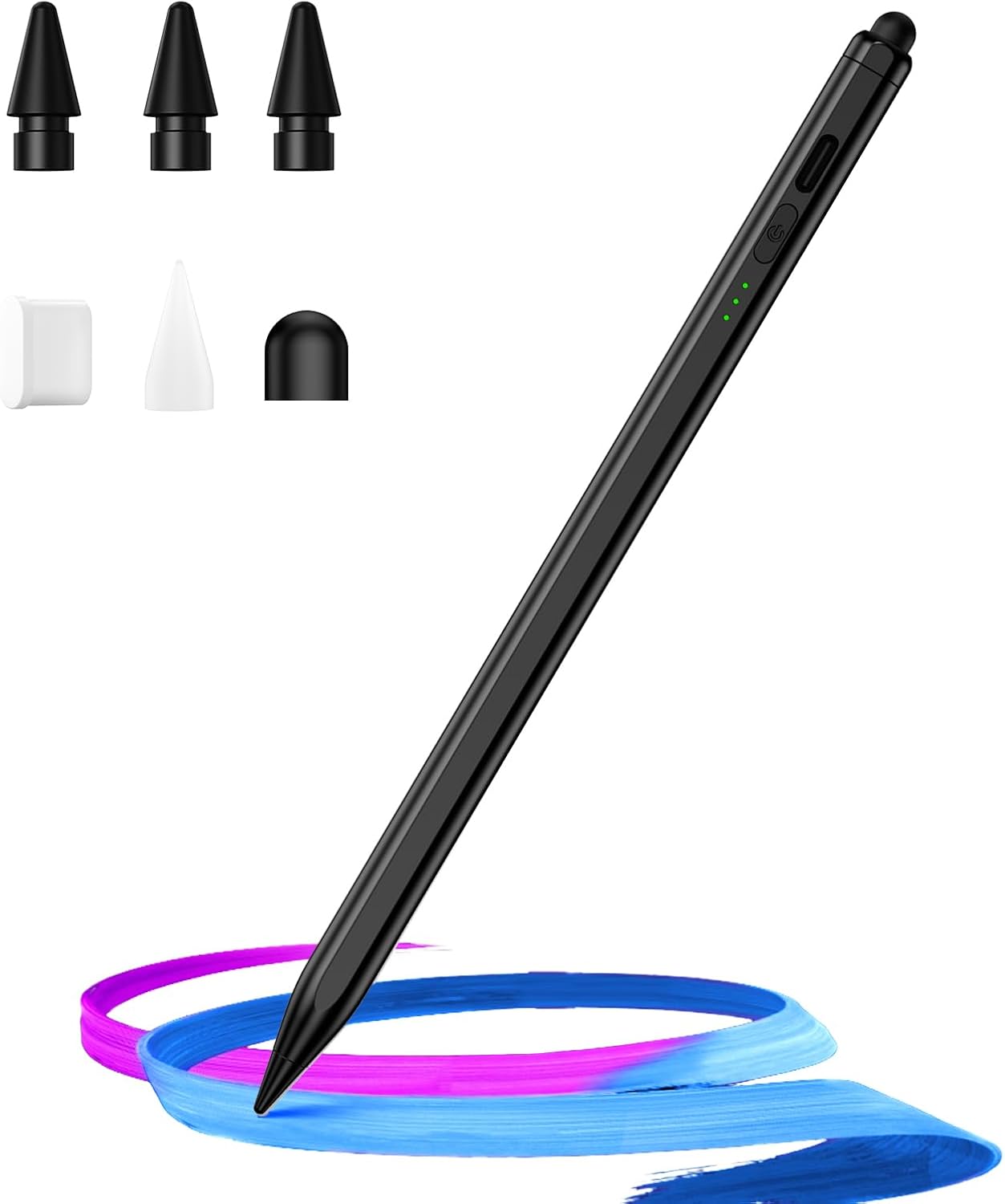 Stylus Pen for iPad(2025-2018),13 mins Fast Charge Pencil with Tilt Sensitivity and Palm Rejection for iPad A16/10/9/8/7/6,Air 13"/11"/M3/M2/5/4/3,Pro 11"/13"/12.9"/M4/M2/M1,Mini 7/6/5,Black