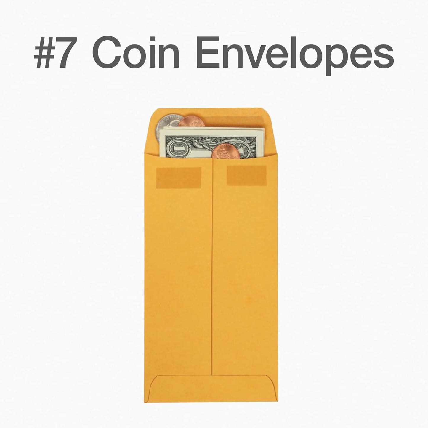 Columbian #7 Coin and Small Parts Envelopes, Self Seal, for Home, Office, Garden, 24 lb Brown Kraft, 3.5 x 6.5 Inches, 500 Per Box (1009563)